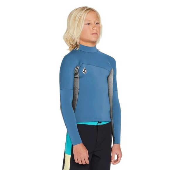 Volcom Big Boy’s Wetsuit Jacket Long Sleeve Blue Size 14 NWT Surf Swim - Picture 1 of 7